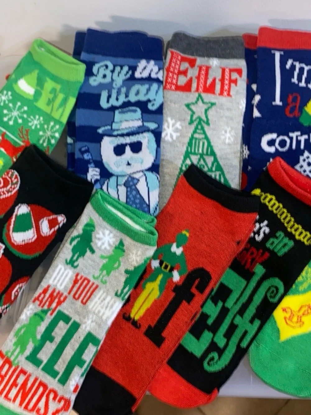 Holiday Crew & high Socks Pack - 9 pair- new ELF